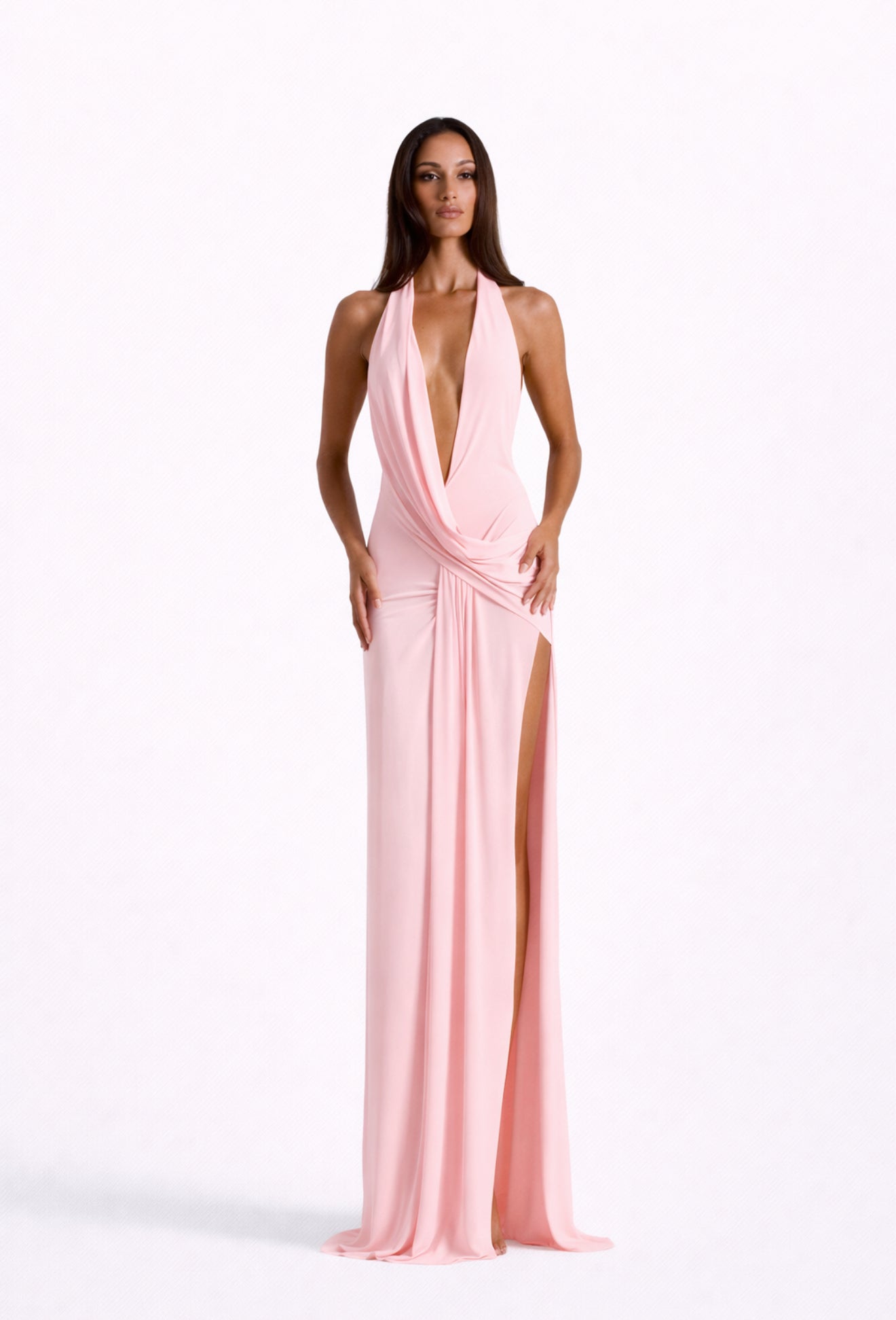 V-neck backless maxi dress