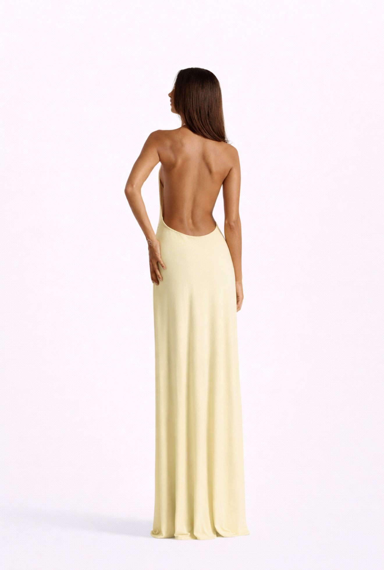V-neck backless maxi dress