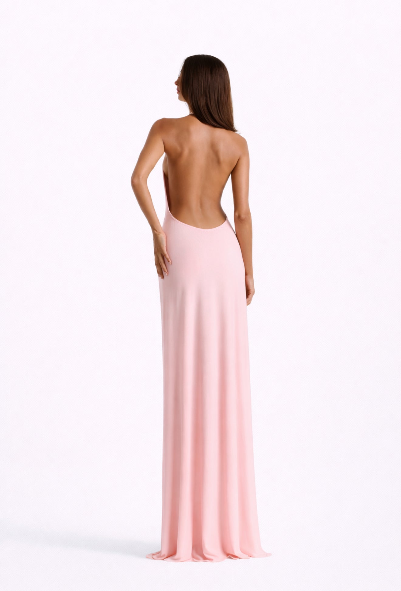V-neck backless maxi dress
