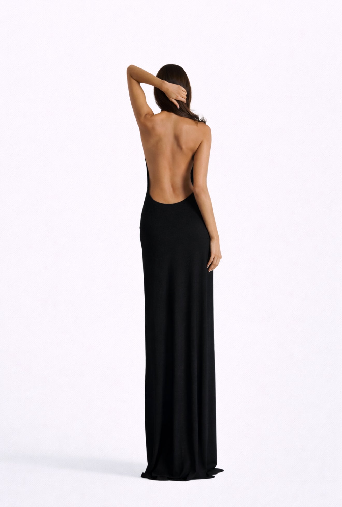 V-neck backless maxi dress