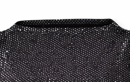 Elegant metallic glitter evening gown black 