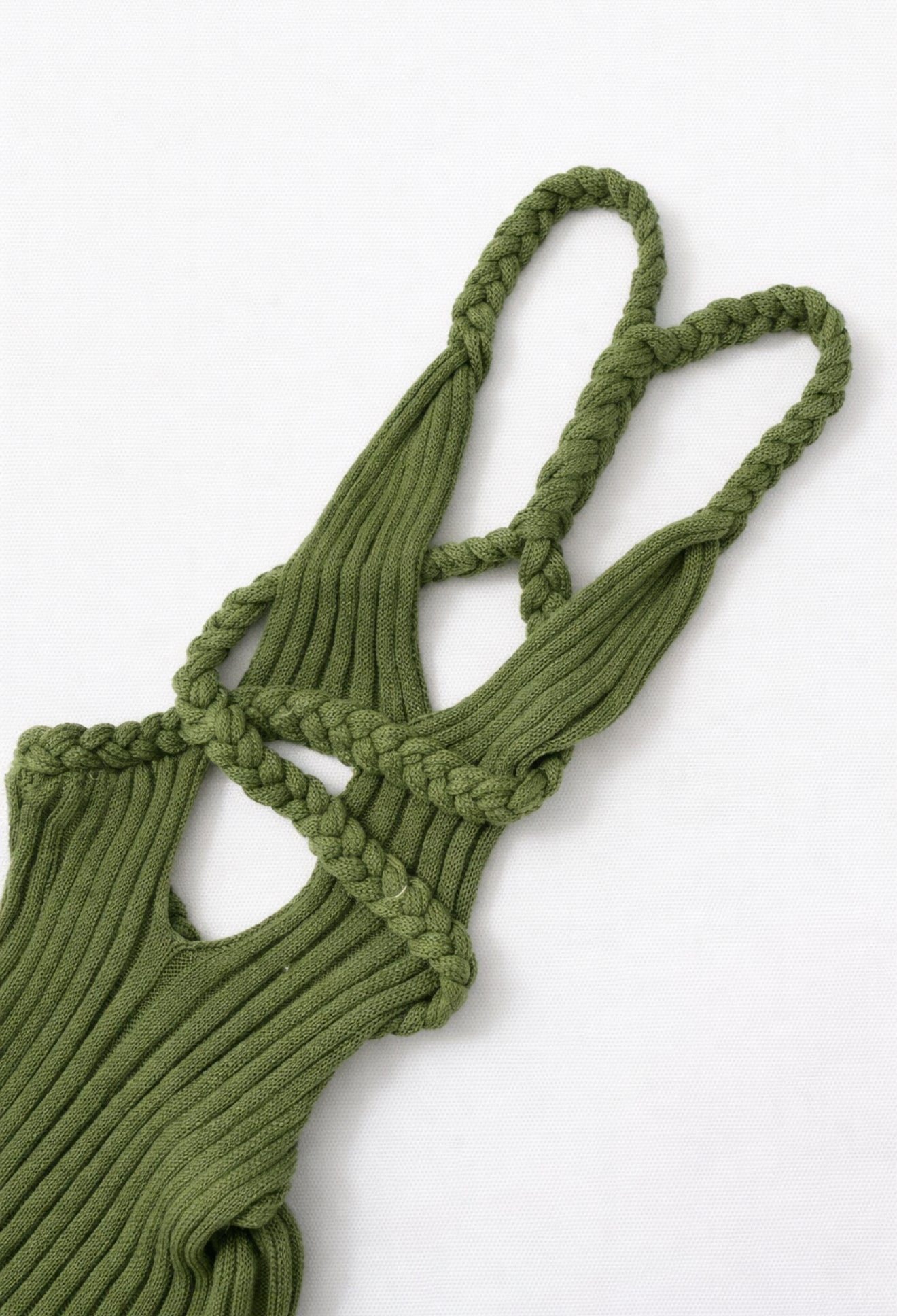 Twisted halter knit beach dress