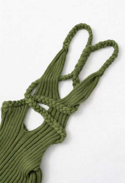 Twisted halter knit beach dress