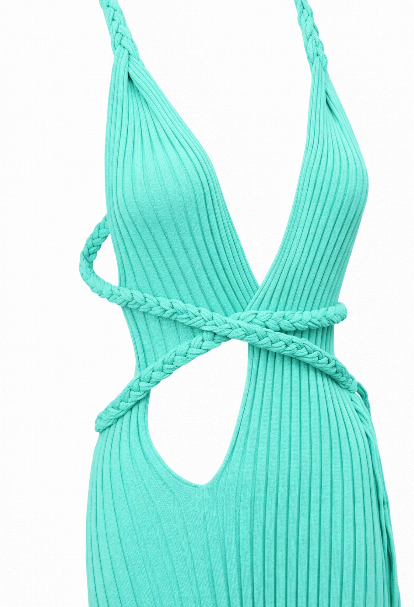 Twisted halter knit beach dress